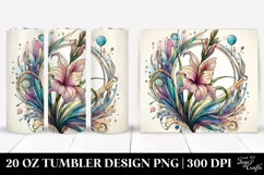 Abstract Pastel Wooden Small Stained Gladiolus | 20 oz Product Image 1