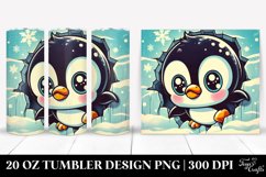 Retro Baby Penguin with Big Eyes, Transparent 20 Oz Tumbler Product Image 1