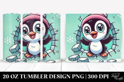 Retro Baby Penguin with Big Eyes, Transparent 20 Oz Tumbler Product Image 1