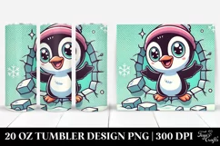 Retro Baby Penguin with Big Eyes, Transparent 20 Oz Tumbler Product Image 1