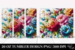 Colorful Stained Peonies | 20 oz Tumbler Product Image 1