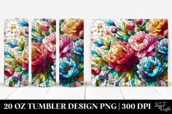 Colorful Stained Peonies | 20 oz Tumbler Product Image 1