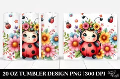 Small Watercolor Cute Baby Ladybug | 20 Oz Tumbler Product Image 1
