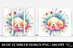 Colorful Whimsical Puppy Sleeping | 20 Oz Tumbler Product Image 1