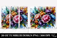Colorful Stained Peonies | 20 oz Tumbler Product Image 1