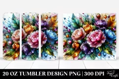 Colorful Stained Peonies | 20 oz Tumbler Product Image 1