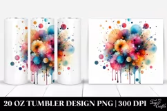 Colorful Watercolor Splash Drips | 20 Oz Tumbler Product Image 1