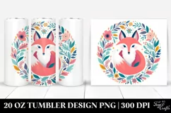 Colorful Pastel Fox Floral | 20 Oz Tumbler Product Image 1