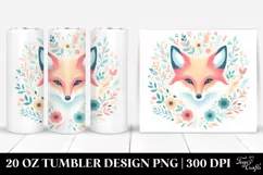 Colorful Pastel Fox Floral | 20 Oz Tumbler Product Image 1