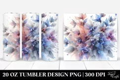 Abstract Lobelia Watercolor Splash 20 Oz Tumbler Product Image 1