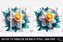 Glossy Watercolor Daffodil | 20 Oz Tumbler Product Image 1