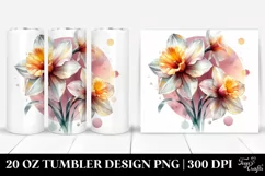 Glossy Watercolor Daffodil | 20 Oz Tumbler Product Image 1