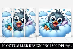 Colorful Baby Crow Napping Clipart, High-Res 20 Oz Tumbler Product Image 1