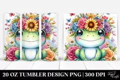 Cartoon Frog Flower Crown Tumbler Product Image 1