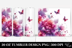 Colorful Magenta Watercolor Background | 20 Oz Tumbler Product Image 1