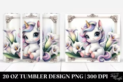 Baby Unicorn Calla Lily Frame|20 oz Tumbler Product Image 1