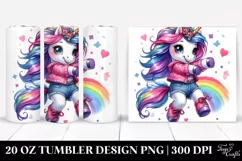Jumping Cute Unicorn | 20 oz Tumbler Product Image 1