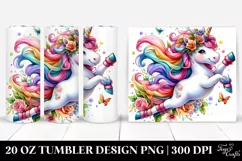 jumping Unicorn Drawing | 20 oz Tumbler Product Image 1