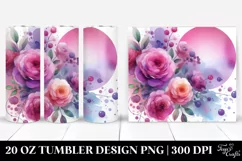 Colorful Magenta Watercolor Background | 20 Oz Tumbler Product Image 1