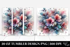 Abstract Rhododendron Watercolor Splash 20 Oz Tumbler Product Image 1