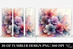 Abstract Rhododendron Watercolor Splash 20 Oz Tumbler Product Image 1