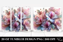 Abstract Rhododendron Watercolor Splash 20 Oz Tumbler Product Image 1