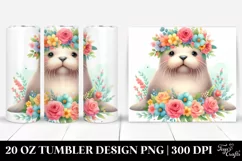 Adorned Funny Walrus Transparent 20 Oz Tumbler Product Image 1