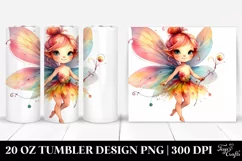 Simple Watercolor Vibrant Drawing Fairy | 20 oz Tumbler Product Image 1