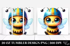 20 Oz Tumbler Sublimation | Smiling Baby Bee Helmet | Product Image 1