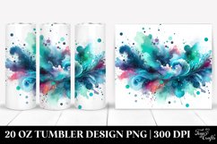 Colorful Cyan Watercolor Splash | 20 Oz Tumbler Product Image 1