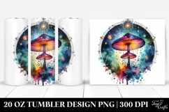Vibrant Magical Celestial Mushroom 20 Oz Tumbler Product Image 1