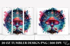 Vibrant Magical Mushroom Clipart 20 Oz Tumbler Product Image 1