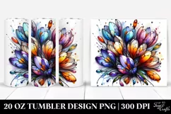 20 Oz Tumbler Sublimation | Colorful Crocus | Watercolor Product Image 1