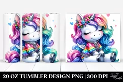 sitting Unicorn Drawing | 20 oz Tumbler Product Image 1