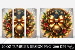 Vibrant Christmas Bow Clipart, High-Res 20 Oz Tumbler Product Image 1