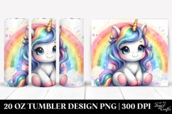 Watercolor Pastel of a Cute Baby Unicorn | 20 Oz Tumbler Product Image 1