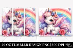 Watercolor Pastel of a Cute Baby Unicorn | 20 Oz Tumbler Product Image 1