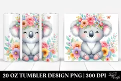 Colorful Koala, Flower Crown | 20 oz Tumbler Product Image 1
