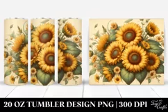Vintage Postcard Style Sunflowers | 20 oz Tumbler Product Image 1