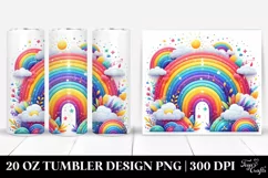 Colorful Whimsical Rainbow Clouds | 20 Oz Tumbler Product Image 1