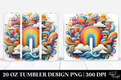 Colorful Whimsical Rainbow Clouds | 20 Oz Tumbler Product Image 1