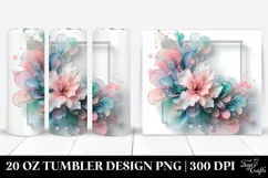 Abstract Azalea Watercolor Splash 20 Oz Tumbler Product Image 1