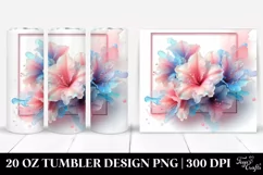 Abstract Azalea Watercolor Splash 20 Oz Tumbler Product Image 1