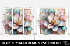 Abstract Magnolia Watercolor Splash 20 Oz Tumbler Product Image 1