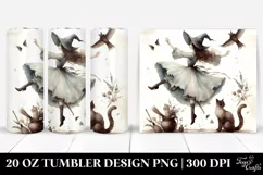 Vintage Dancing Witch Cat Flower Crown | 20 oz Tumbler Product Image 1