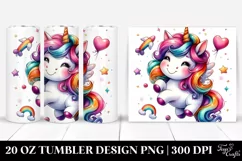 Funny Cute Unicorn Drawing | 20 oz Tumbler Product Image 1
