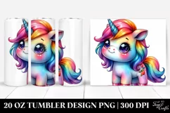 Funny Cute Unicorn Drawing | 20 oz Tumbler Product Image 1