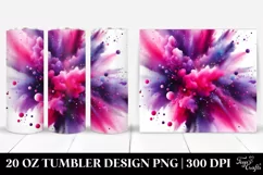 Colorful Magenta Watercolor Particles | 20 Oz Tumbler Product Image 1