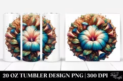 Abstract Wooden Morning Glory | 20 Oz Tumbler Product Image 1