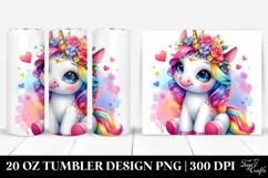 Baby Unicorn Drawing | 20 oz Tumbler Product Image 1